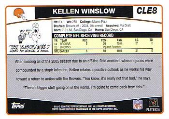 2006 Topps Cleveland Browns #CLE8 Kellen Winslow Back
