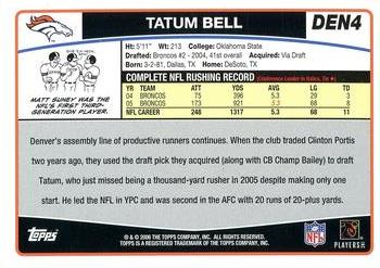 2006 Topps Denver Broncos #DEN4 Tatum Bell Back