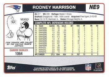 2006 Topps New England Patriots #NE9 Rodney Harrison Back