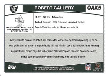 2006 Topps Oakland Raiders #OAK5 Robert Gallery Back