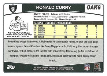 2006 Topps Oakland Raiders #OAK6 Ronald Curry Back