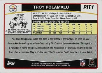 2006 Topps Pittsburgh Steelers #PIT1 Troy Polamalu Back