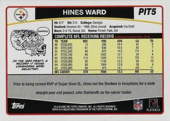 2006 Topps Pittsburgh Steelers #PIT5 Hines Ward Back