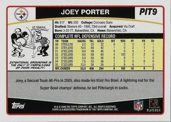 2006 Topps Pittsburgh Steelers #PIT9 Joey Porter Back