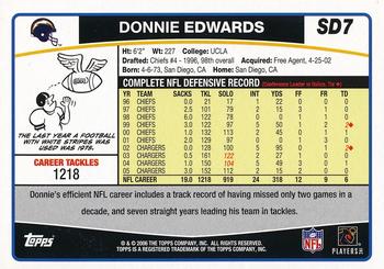 2006 Topps San Diego Chargers #SD7 Donnie Edwards Back