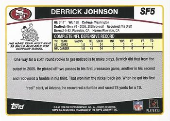 2006 Topps San Francisco 49ers #SF5 Derrick Johnson Back