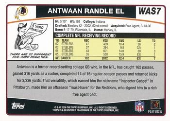 2006 Topps Washington Redskins #WAS7 Antwaan Randle El Back