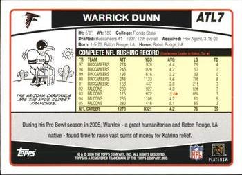2006 Topps Atlanta Falcons #ATL7 Warrick Dunn Back
