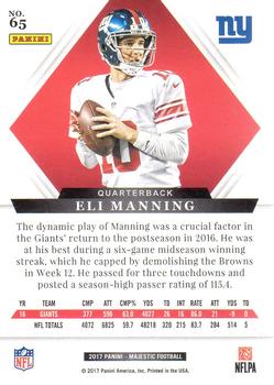 2017 Panini Majestic - Green #65 Eli Manning Back