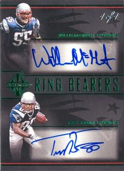 2017 Panini Majestic - Ring Bearers Dual Signatures Green #RB-MB Troy Brown / Willie McGinest Front