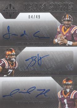 2017 Panini Majestic - Team Signs Triple Signatures #TE-EHF Jerod Evans / Bucky Hodges / Isaiah Ford Front