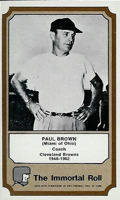 1974 Fleer Football Patches - Immortal Roll #NNO Paul Brown Front