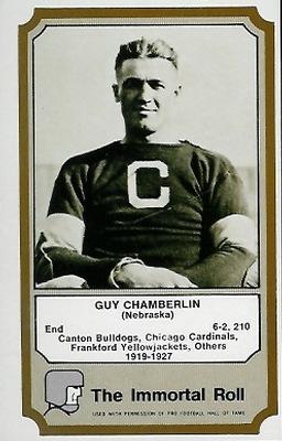 1974 Fleer Football Patches - Immortal Roll #NNO Guy Chamberlin Front