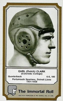 1974 Fleer Football Patches - Immortal Roll #NNO Dutch Clark Front