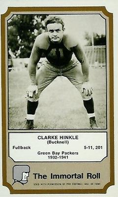 1974 Fleer Football Patches - Immortal Roll #NNO Clarke Hinkle Front
