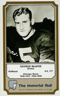 1974 Fleer Football Patches - Immortal Roll #NNO George McAfee Front