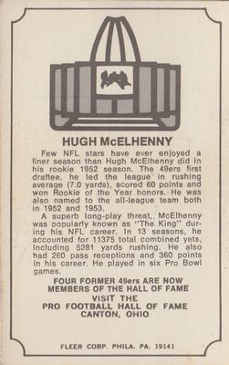 1974 Fleer Football Patches - Immortal Roll #NNO Hugh McElhenny Back