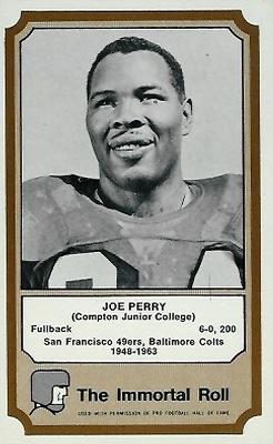 1974 Fleer Football Patches - Immortal Roll #NNO Joe Perry Front