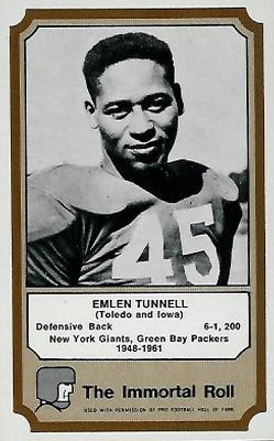 1974 Fleer Football Patches - Immortal Roll #NNO Emlen Tunnell Front