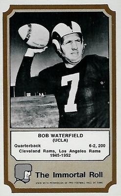 1974 Fleer Football Patches - Immortal Roll #NNO Bob Waterfield Front