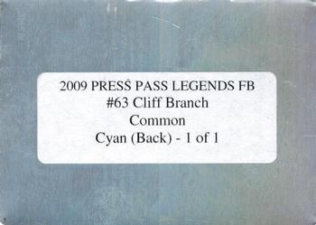 2009 Press Pass Legends - Printing Plates Back Cyan #63 Cliff Branch Back