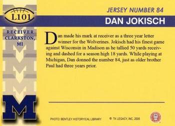 2002 TK Legacy Michigan Wolverines #L101 Dan Jokisch Back