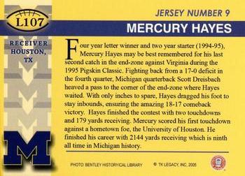 2002 TK Legacy Michigan Wolverines #L107 Mercury Hayes Back
