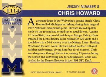 2002 TK Legacy Michigan Wolverines #L114 Chris Howard Back