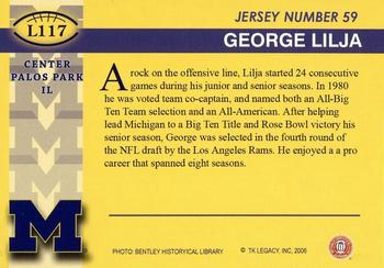 2002 TK Legacy Michigan Wolverines #L117 George Lilja Back