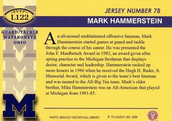 2002 TK Legacy Michigan Wolverines #L122 Mark Hammerstein Back
