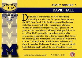 2002 TK Legacy Michigan Wolverines #L132 David Hall Back