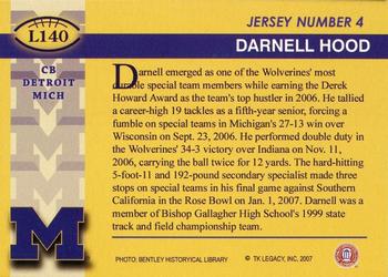 2002 TK Legacy Michigan Wolverines #L140 Darnell Hood Back