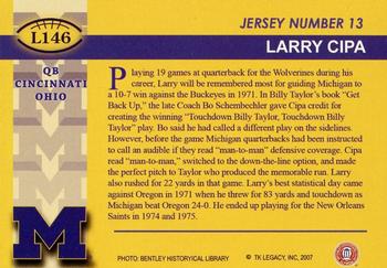 2002 TK Legacy Michigan Wolverines #L146 Larry Cipa Back