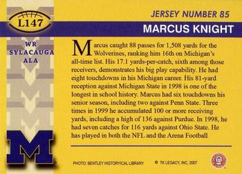 2002 TK Legacy Michigan Wolverines #L147 Marcus Knight Back