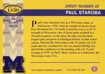2002 TK Legacy Michigan Wolverines #L150 Paul Staroba Back