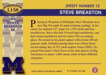 2002 TK Legacy Michigan Wolverines #L158 Steve Breaston Back