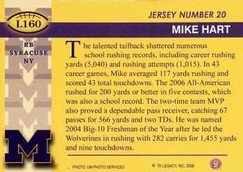 2002 TK Legacy Michigan Wolverines #L160 Mike Hart Back