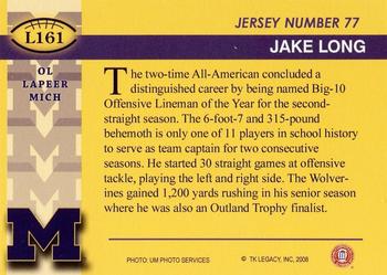 2002 TK Legacy Michigan Wolverines #L161 Jake Long Back