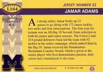 2002 TK Legacy Michigan Wolverines #L164 Jamar Adams Back