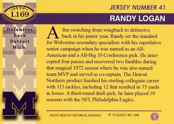 2002 TK Legacy Michigan Wolverines #L169 Randy Logan Back