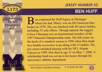 2002 TK Legacy Michigan Wolverines #L173 Ben Huff Back