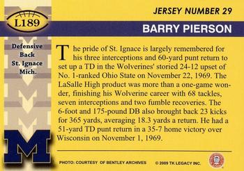 2002 TK Legacy Michigan Wolverines #L189 Barry Pierson Back