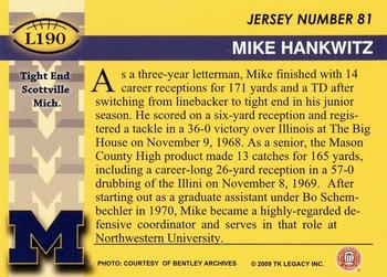 2002 TK Legacy Michigan Wolverines #L190 Mike Hankwitz Back