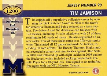 2002 TK Legacy Michigan Wolverines #L200 Tim Jamison Back