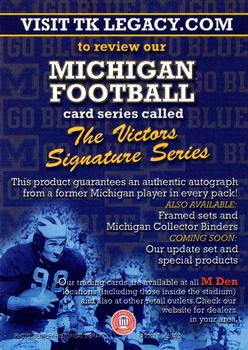 2002 TK Legacy Michigan Wolverines #NNO Victors Signature Series Preview Back