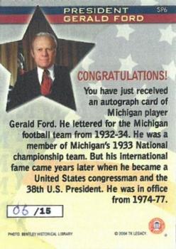 2002 TK Legacy Michigan Wolverines #SP6 Gerald Ford Back