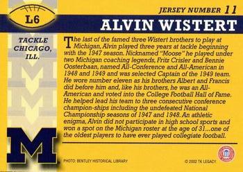 2002 TK Legacy Michigan Wolverines #L6 Alvin Wistert Back