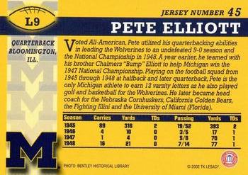 2002 TK Legacy Michigan Wolverines #L9 Pete Elliott Back