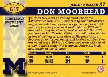 2002 TK Legacy Michigan Wolverines #L17 Don Moorhead Back