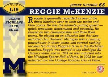 2002 TK Legacy Michigan Wolverines #L19 Reggie McKenzie Back